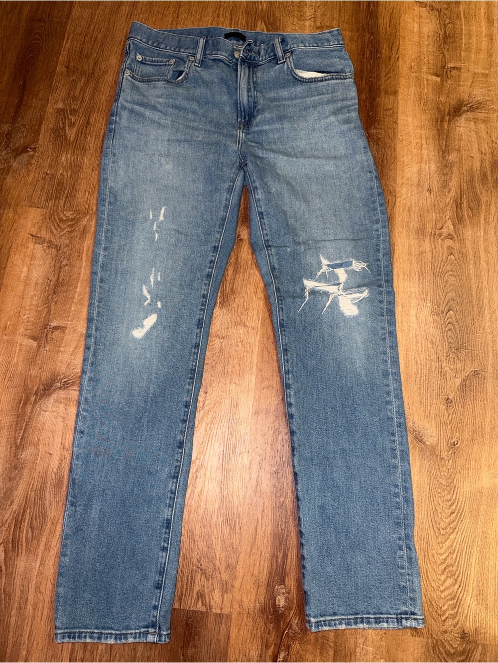 Uniqlo Men Slim Jeans Blue Distressed